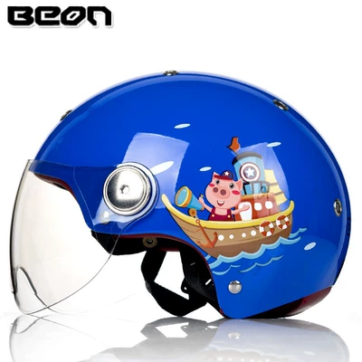 National Standard, Summer: Motosiklet dəbilqələri - s-bright-blue-blue-yellow-piggy-b103