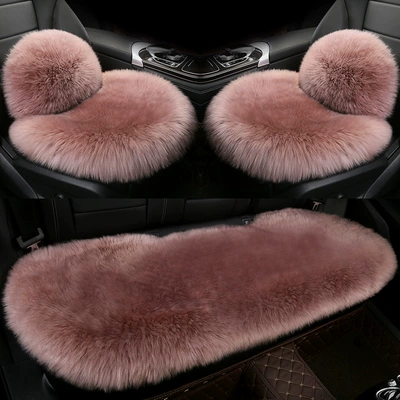 Wool pad – Winter Cushion Plush Cushion - wool-integrated-pad-small-three-pieces-lumbar-support-lotus-root-color