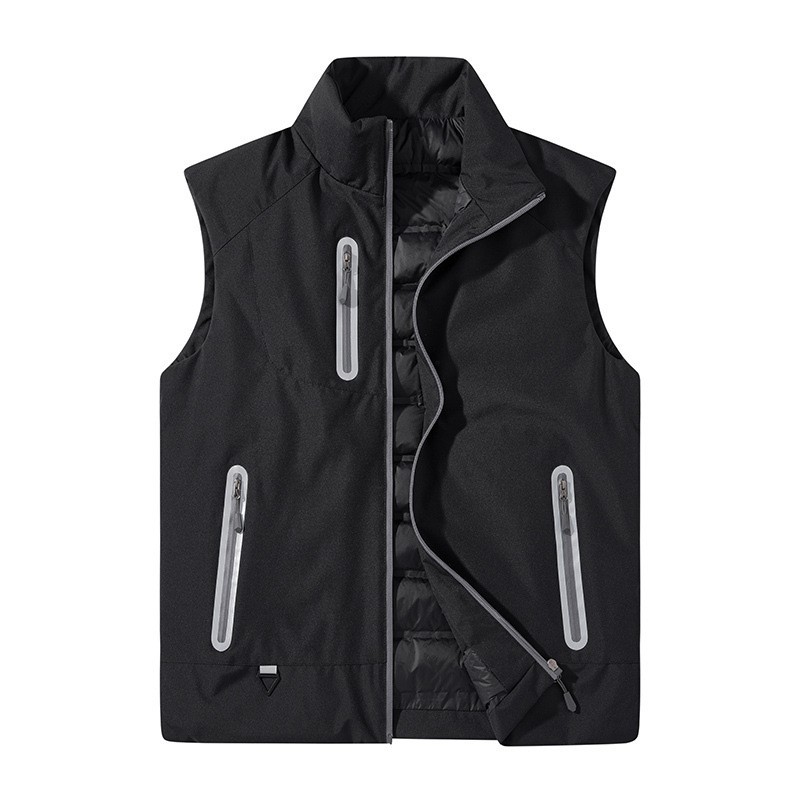 Chaleco de pluma transfronteriza hombre grande otoño invierno chaleco ligero de cuello hombre abrigo cálido suelto ropa de trabajo de hombre