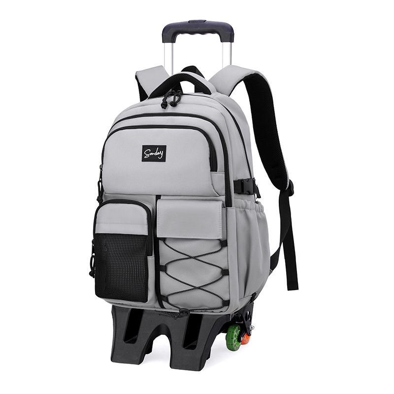 Mochila de tracción para niños de peces naturales, estudiantes de primaria de grado 3 - 6 pueden escalar escaleras, moda de alta capacidad, bolsas de tracción de escuela secundaria