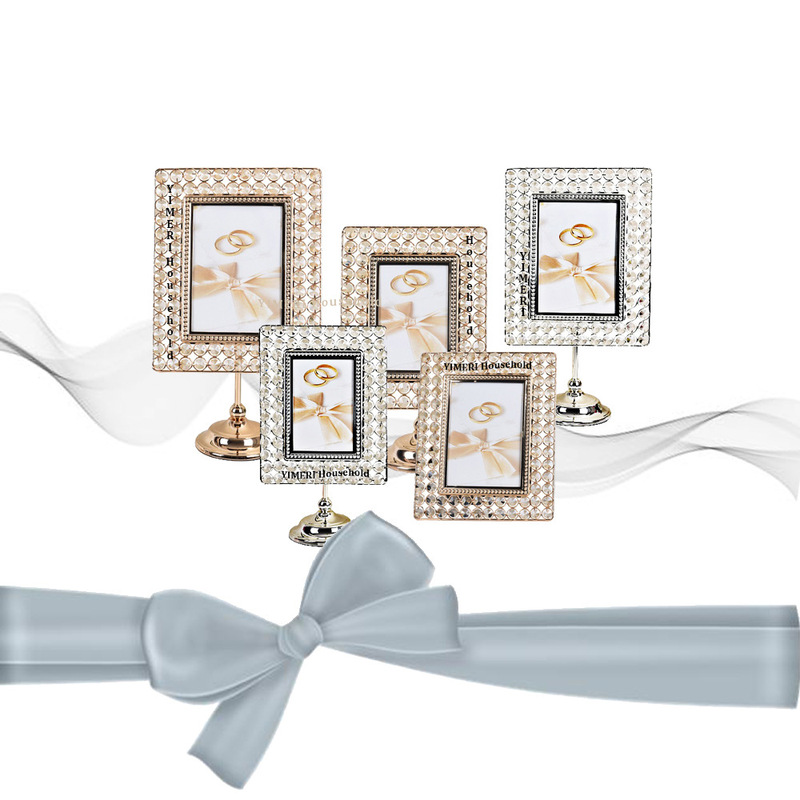European style A46.7.8.10 inch wedding photography crystal metal material retro decoration adjustable square photo frame