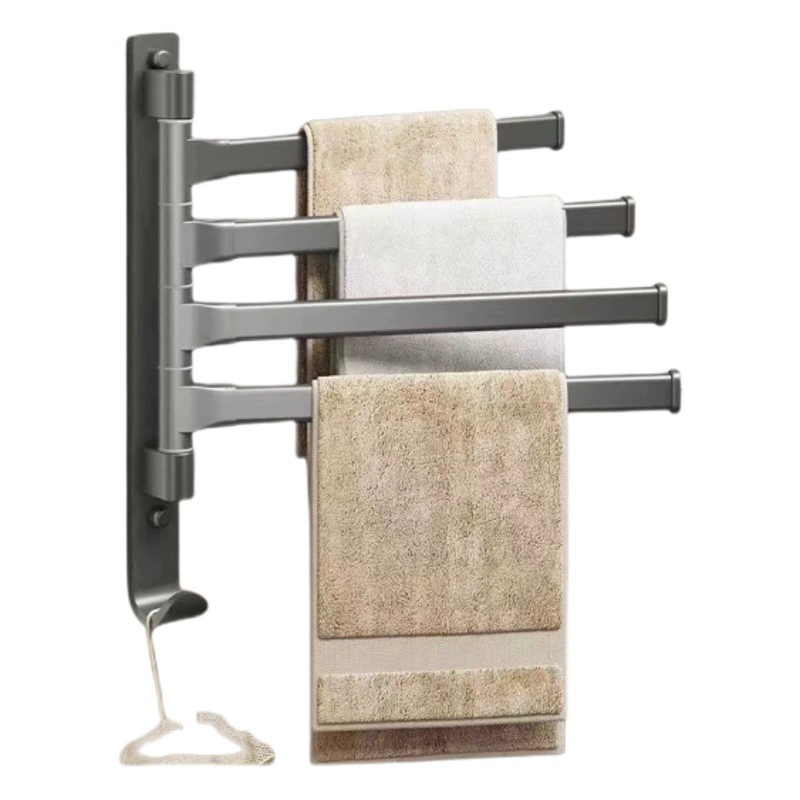 Пистолет серый вращающийся полотенце стойка без перфорации стойка для ванной комнаты вешалка для полотенец стержень для ванной артефакт подставка для полотенец