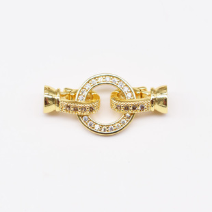 DIY Pearl Accessories Round with Drill Foundation Connection Button Gold Plated Semi-finished Buckle Handmade Jewelry Accessories