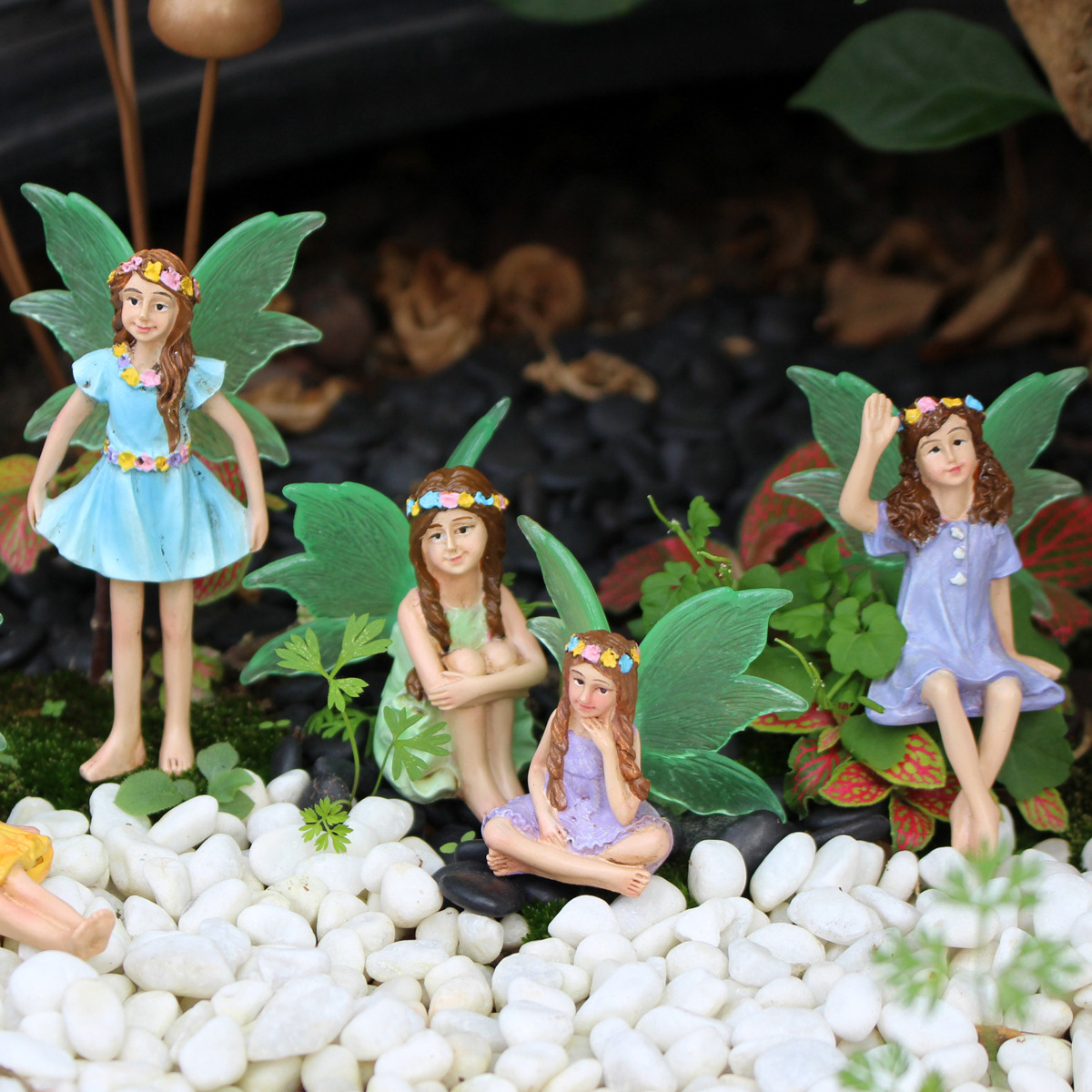 Outdoor creative gardening decoration luminous flower fairy ground villa garden layout courtyard balcony landscape potted plants
