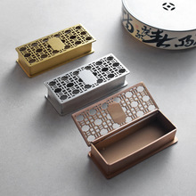 复古宫廷不锈钢创意镂空牙签盒宫廷风金属牙线盅罐盒酒店新中式