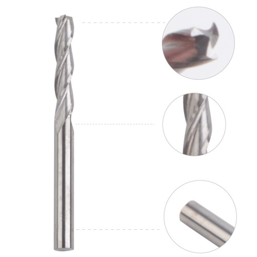 Pack of 10 Three-Edge Milling Cutters 3.175×17mm Tungsten Carbide Milling Cutters Acrylic Burring-Free Engraving Machine Tools