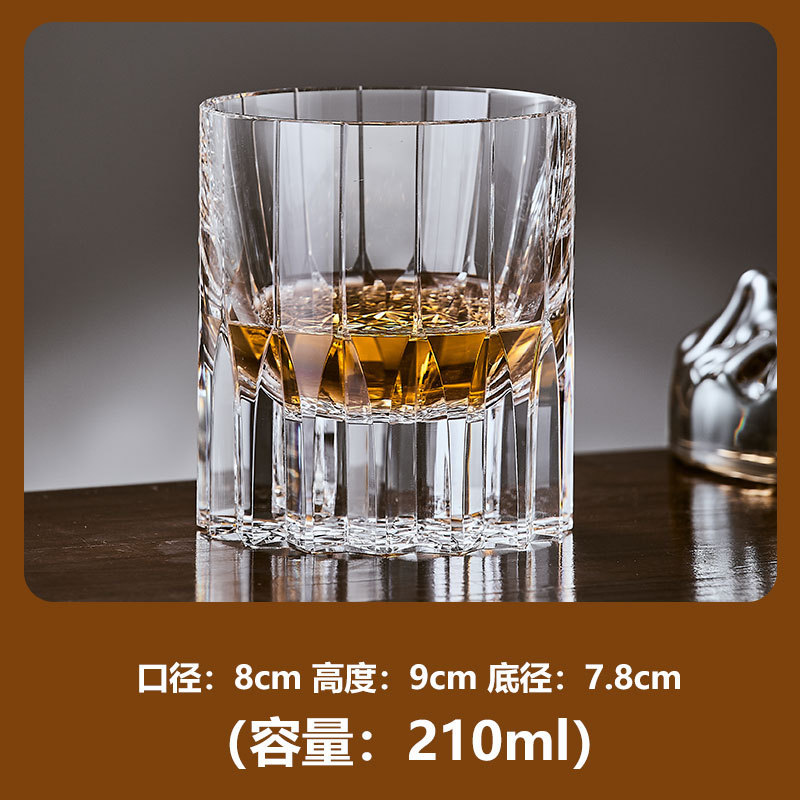 Fabricante al por mayor whisky tallado a mano pulido a mano taza de cristal tallado Rockefeller taza de vino K9 taza de cristal