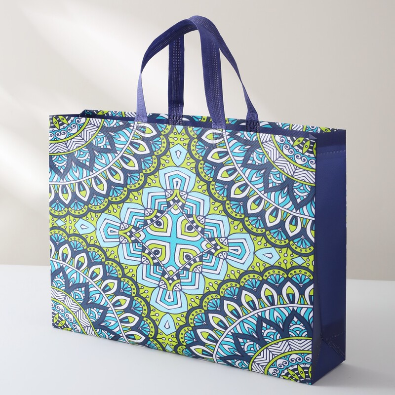 Film-covered printed non-woven bag British style plaid waterproof handbag commercial take-out packaging clothing packaging bag