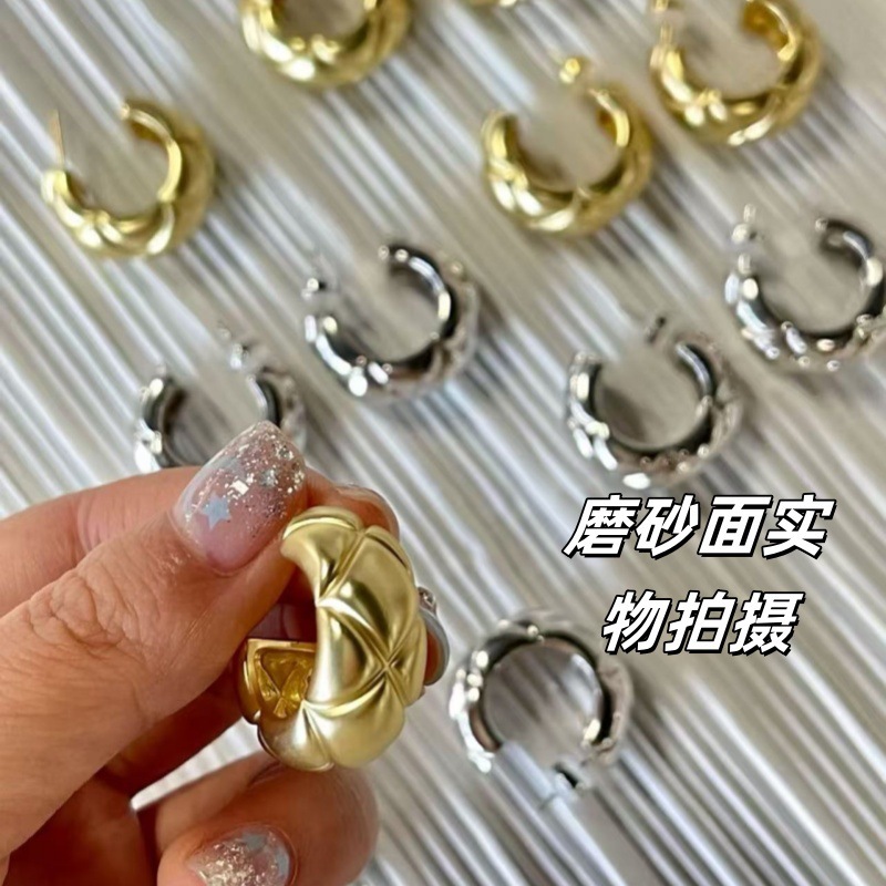 杨紫同款菱格耳环COCO耳钉法式百搭耳饰直播爆款欧美跨境厂家直销|undefined