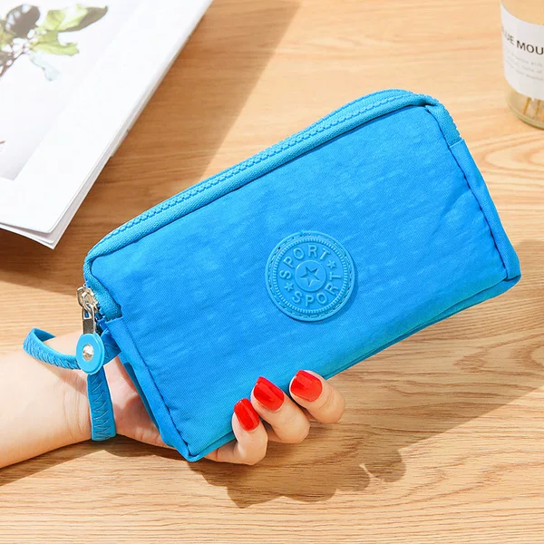 2025 Foreign Trade New Women's Large Capacity Three-Zip Wallet Long Retro Clutch Mobile Phone Bag Student Wallet
