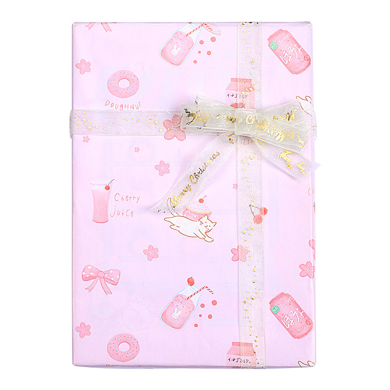 Caja de regalo Papel de envolver Paquete de regalo del día del niño Regalo de cumpleaños Impresión de regalo de vacaciones Dibujos animados lindos Fresco