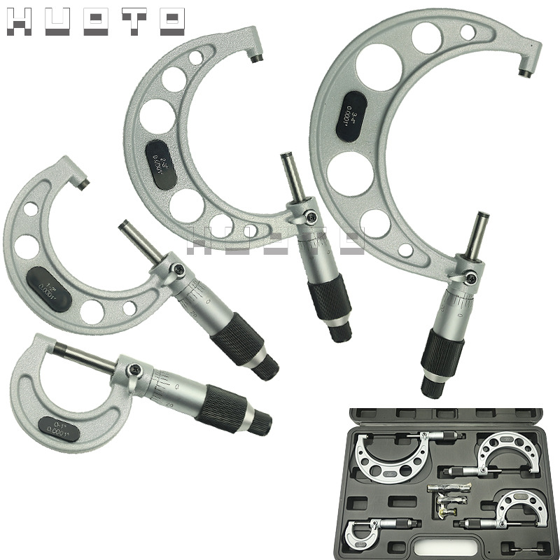 HUOTO 外径千分尺机械千分尺螺旋测微仪器分厘丝卡尺高精度测量