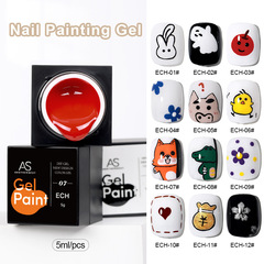 AS Washable Paint Gel Japanese Canned 12-Color Set Black White Red Blue Yellow Cream Gel Nail Salon-Specific Paint Gel