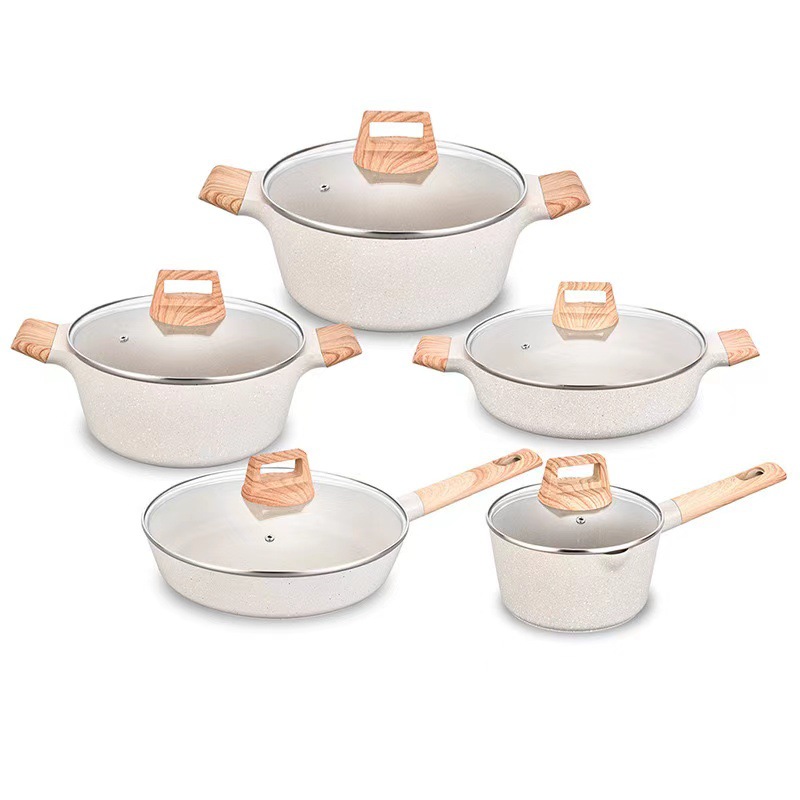 铝合金白色不粘锅奶锅汤锅火锅煎炒锅平底锅煎蛋辅食锅厨房煎牛排