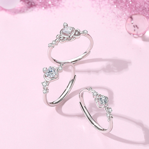 New forest style rose ring for women 925 sterling silver fashion commuter crown ring ins flower open index finger ring