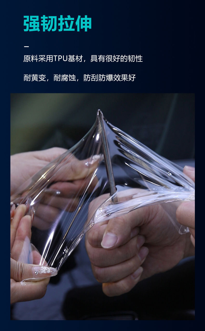 Car TPU glass protective film for front windshield, high clarity, impact-resistant, scratch-resistant, wear-resistant, self-repairing
