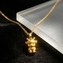 金色沙金女轻奢三羊开泰项链萌趣新款可爱小羊生肖吊坠送女友宝宝