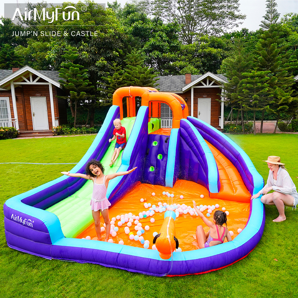 AMF | Spray de agua para el hogar Castillo castillo inflable tobogán de agua para el hogar para niños pequeño castillo inflable