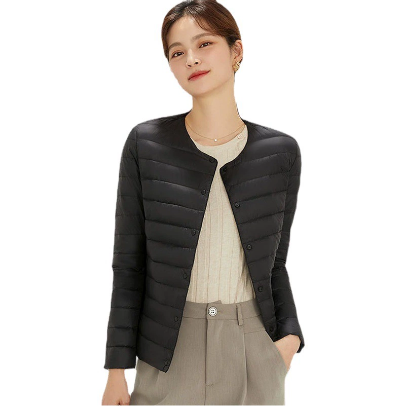 90 бархатный женский легкий пуховик с внутренним контейнером, женская верхняя одежда Pinghu оптом, с круглым вырезом, модный тонкий легкий белый утиный пух больших размеров