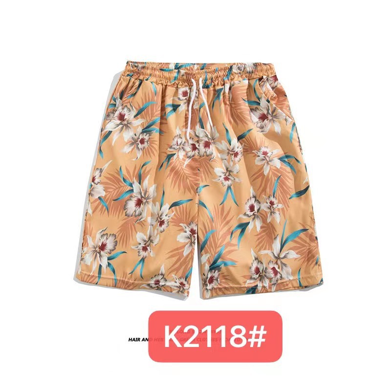 Pantalones de playa de los hombres retro de la pareja Vacaciones de aguas termales anti-vergüenza quinto pantalones ropa exterior pantalones cortos de playa de verano hombres