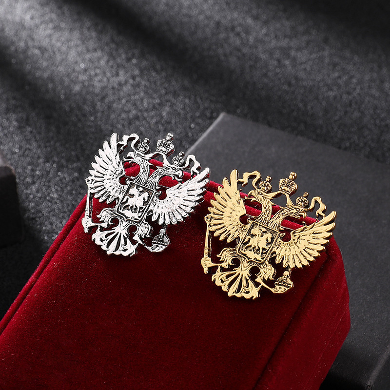 Double-headed Eagle Brooch For Men, Ancient Style Crown Lapel Pin_voghion.com