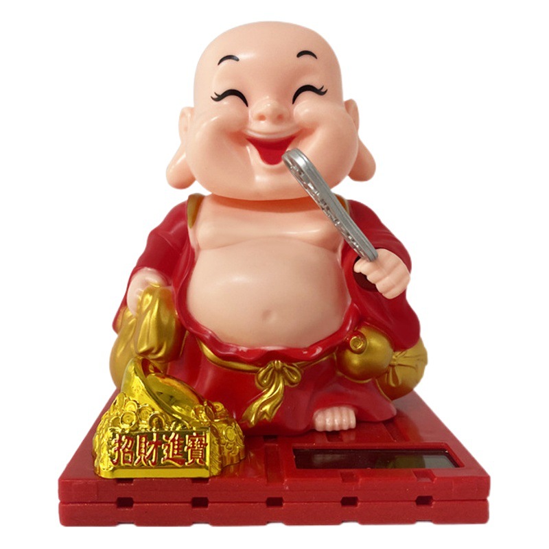 Celebridad en línea solar nacional de moda muñeca coche decoración transfronteriza coche creativo Maitreya Buda decoración de oficina al por mayor