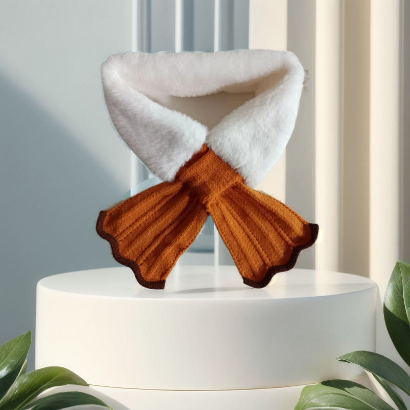 중간 토끼 모피 흰색과 주황색