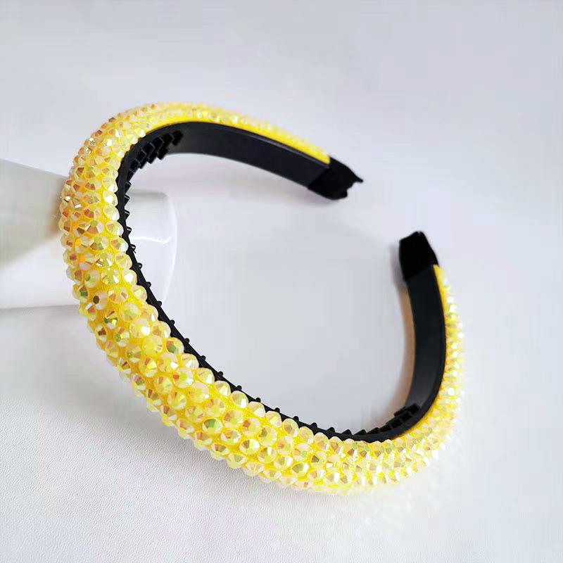 发箍细边水晶多色明黄色