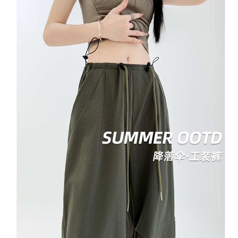 American Parachute Overalls Women's Summer 2025 New High Waist Loose Straight Outdoor Mountaineering Wide Leg Sports Pants American Parachute Overalls Women's Summer 2025 New High Waist Loose Straight Outdoor Mountaineering Wide Leg Sports Pants