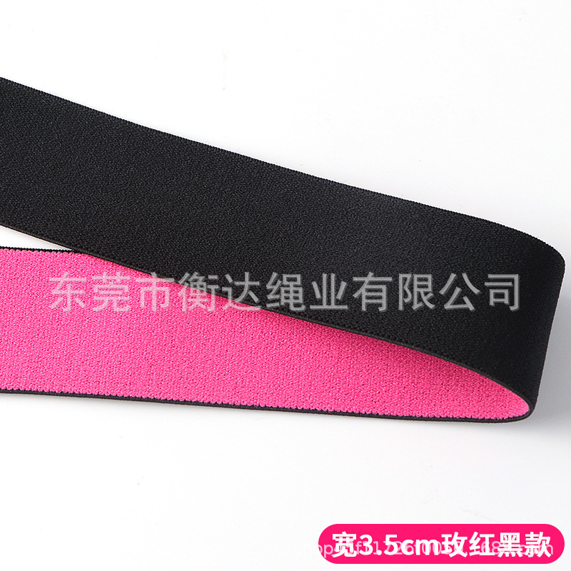 Fábrica de stock 3 - 3.5cm puro rosa negro arco jacquard elástico adornos para el cabello peluca ajuste elástico elástico