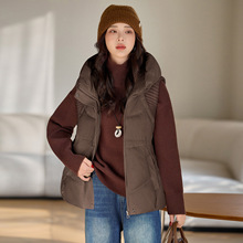 时尚针织袖口棉马甲连帽女2025秋冬季新款背心外套上衣潮 LK682