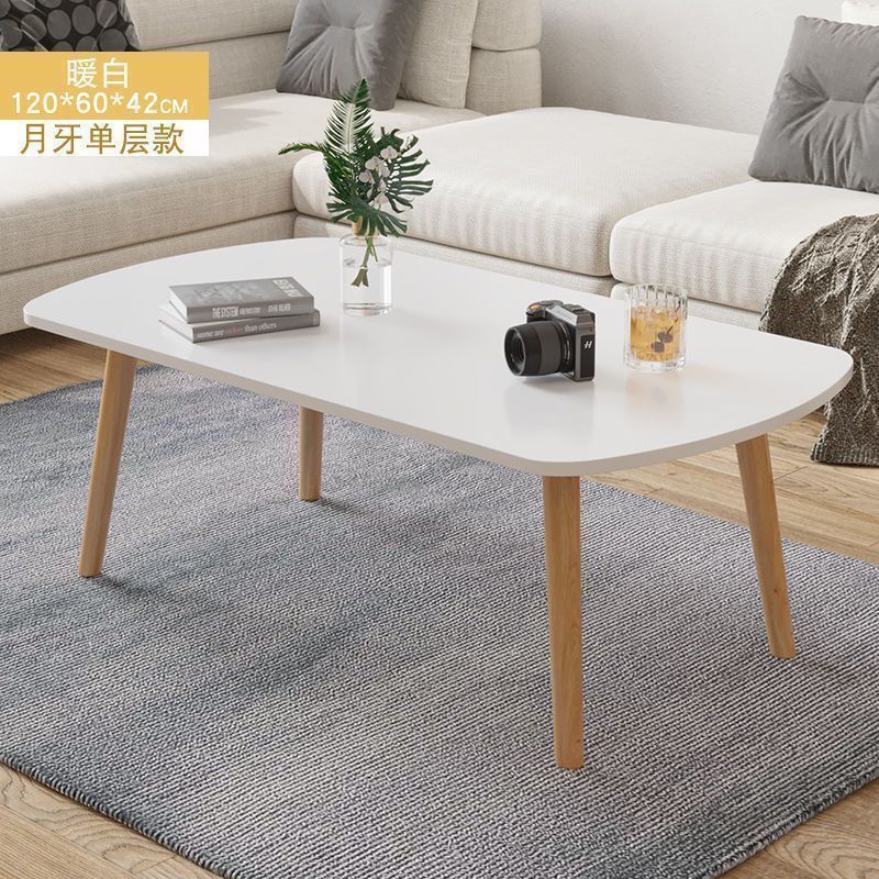 コーヒーテーブル、小さなテーブル、リビングルーム、自宅、モダンでシンプルな賃貸住宅、寝室、クリエイティブなバルコニーティーテーブル、無垢材の脚|undefined