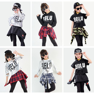 Children's Hip-Hop Clothing, Primary School Students' Hip-Hop Suits, Girls' Hip-Hop Performance Clothing, Summer Jazz Dance Performance Clothing