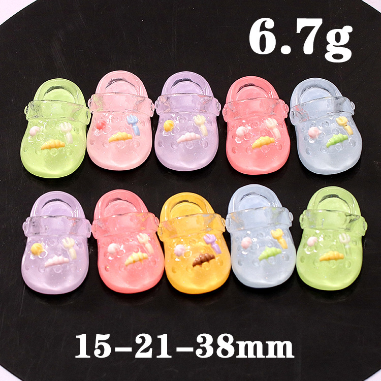 Transparent Crystal Slippers Artificial Daily Necessities Resin DIY Toys Clogs Kidsren's Arcade Food and Play Accessories
