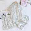 Lapel white and black small love three-piece set