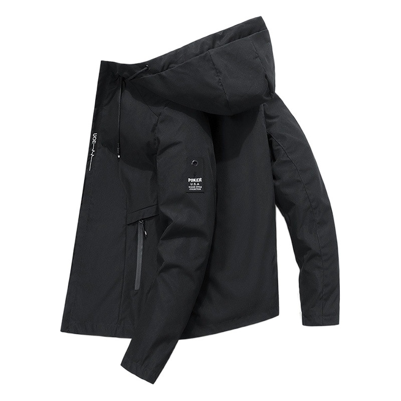 Chaqueta de una pieza para hombre 2024 primavera y otoño nuevo estilo coreano casual con capucha para jóvenes tops para hombres