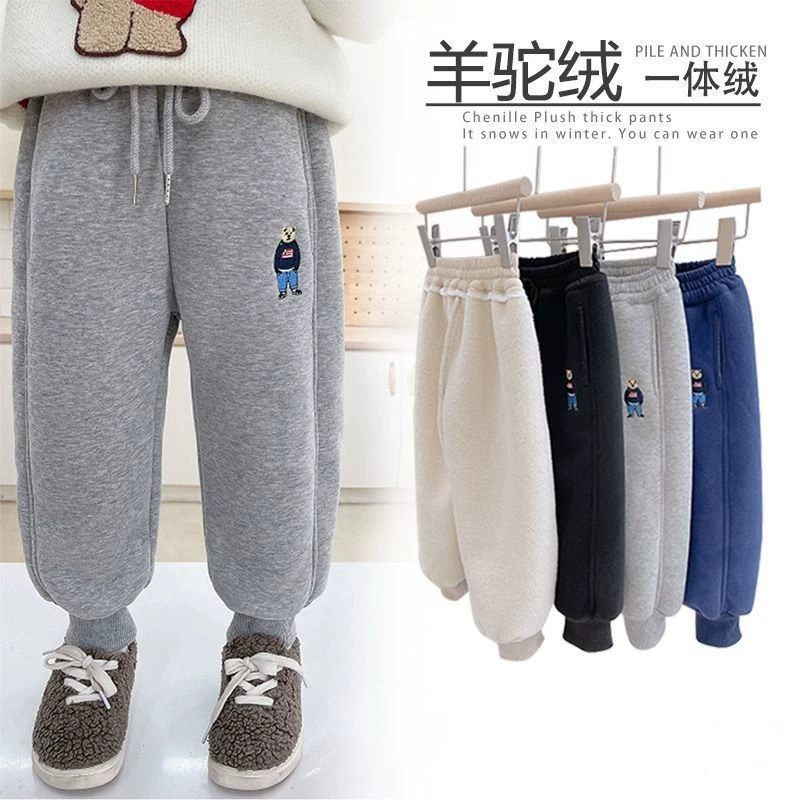 Children's velvet demi-season trousers for boys