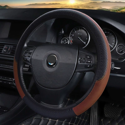 Steering wheel cover — new burst steering wheel cover - dd-no-inner-ring-embossed-grid-new-black-coffee-38cm