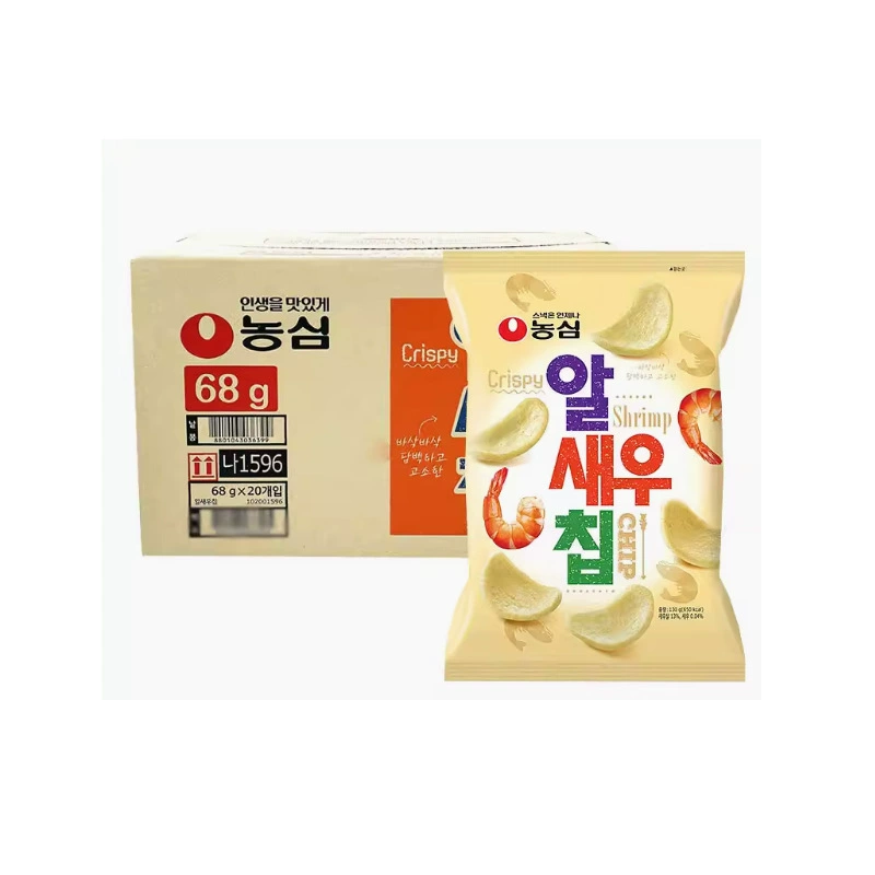 Набор снэков Nongshim — корейские чипсы и крекеры, набор 16–20 пакетов (68–96 г каждый)