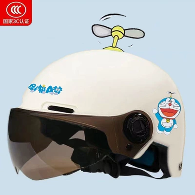 protection for summer, lightweight and adjustable, and safe, Motosiklet kaskı (dəbilqə) - 3c-childrens-diy-off-white-yellow-windmill-tea-mirror-one-size-fits-all