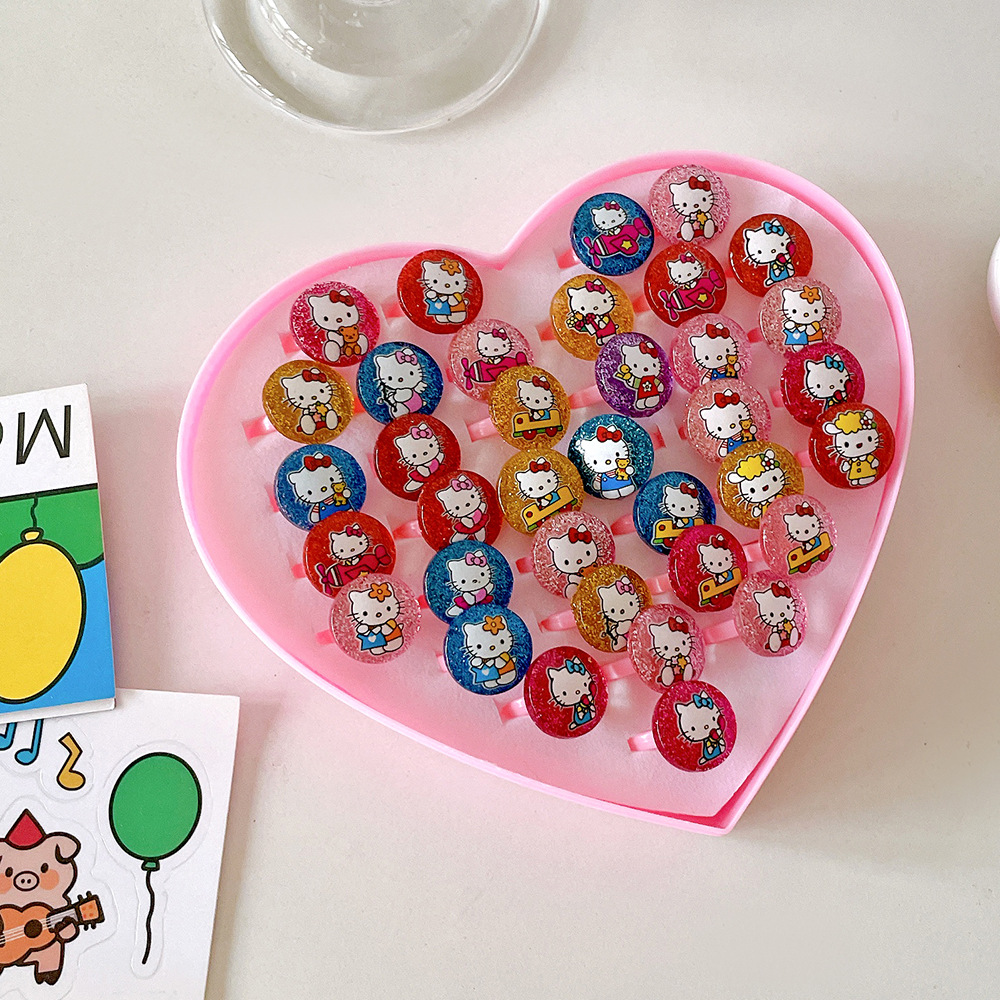 Nuevo anillo para niños sirena anillo para niños una caja de anillos de joyas para niñas juego de juguetes para niñas