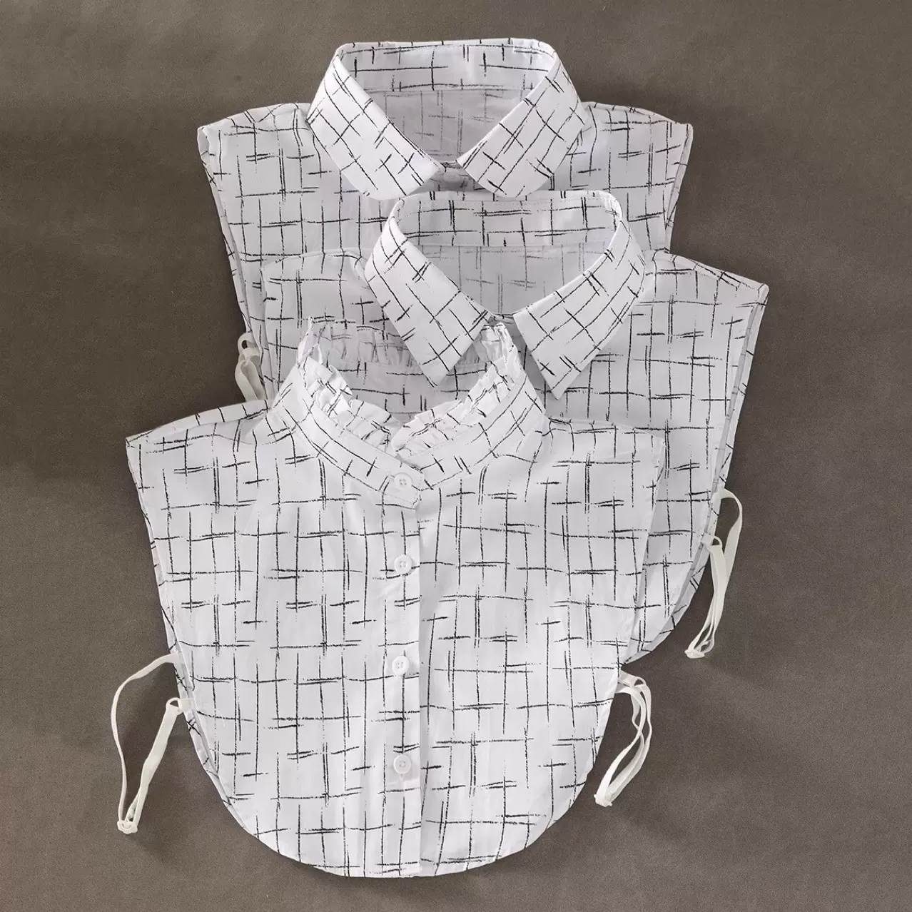 时尚衣领纯棉装饰衣领新款复古格子假领子 韩版简约百搭假领批发