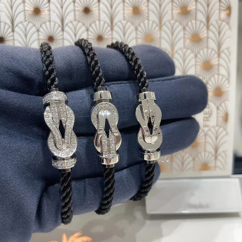 Feijia High-Definition Horseshoe Buckle Red Rope Fred Bracelet Couple Style Women's Figure-Eight Braided DIY Bracelet Jewelry Feijia High-Definition Horseshoe Buckle Red Rope Fred Bracelet Couple Style Women's Figure-Eight Braided DIY Bracelet Jewelry
