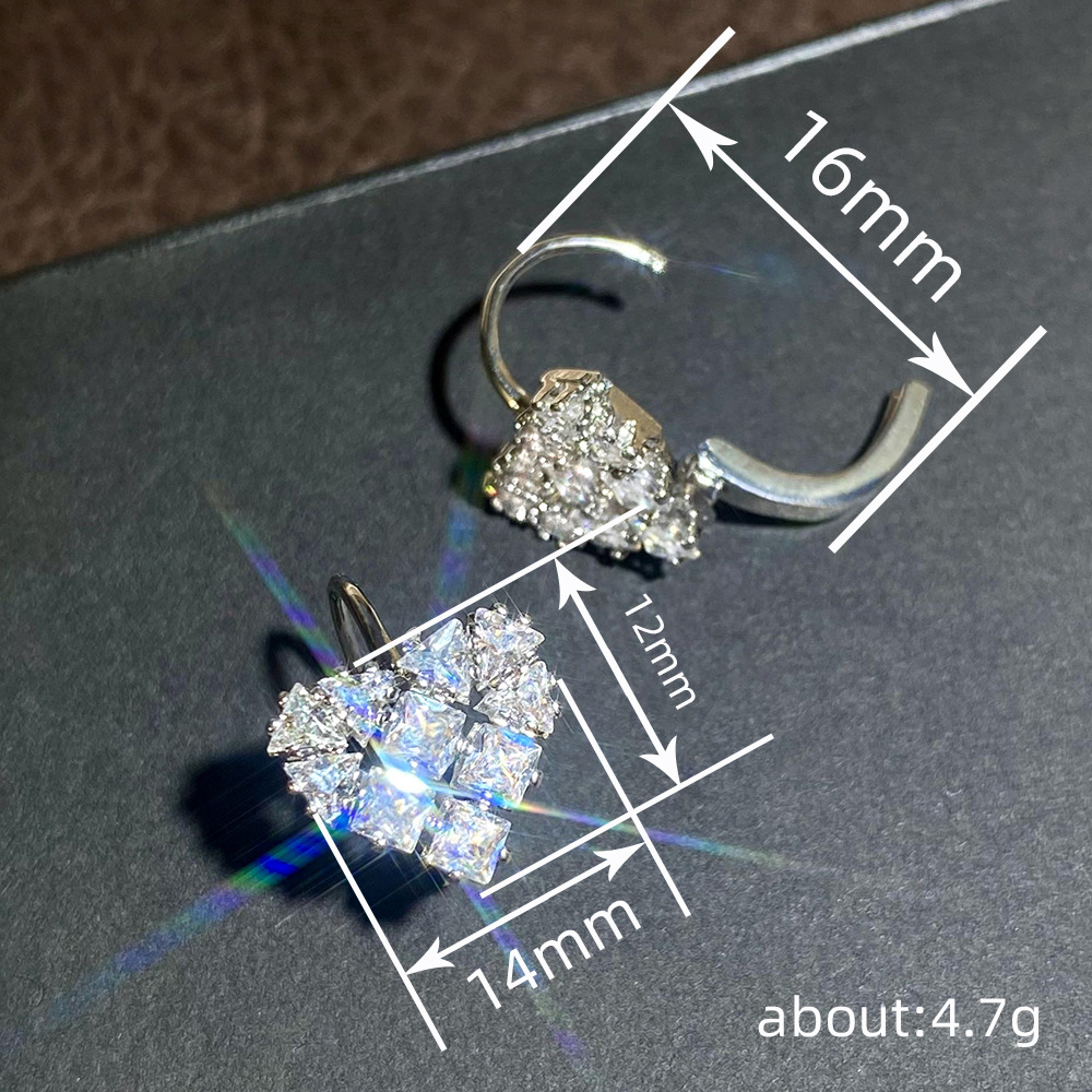 8g Weight 304 Stainless Steel Ear Needle Material Zircon Inlay Material Earrings Classification 1 Pair Quantity Holiday, Daily Occasion Copper Material Heart Shape Pattern All Seasons Season Women's Gender Modern Style Style 1 Pair Modern Style Heart Shape Copper Zircon Earrings 无