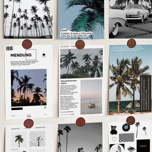 10 pieces of new artistic niche travel cards postcards for home indoor wall self-adhesive decoration