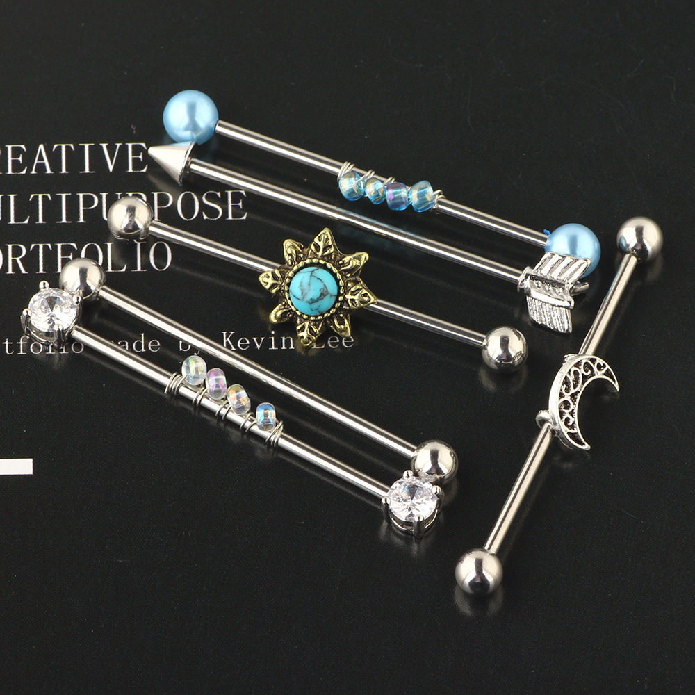 Pointed titanium steel lip stud product view