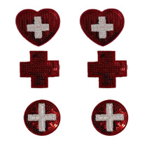 七彩现货爱心亮片十字架亮片服装辅料珠片绣刺绣布贴