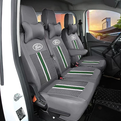 Transit Seat Covers, Ford Transit Modelə uyğun (Original) oturacaq örtükləri - 3-seater-grey-leather-all-season-ice-silk-default-item