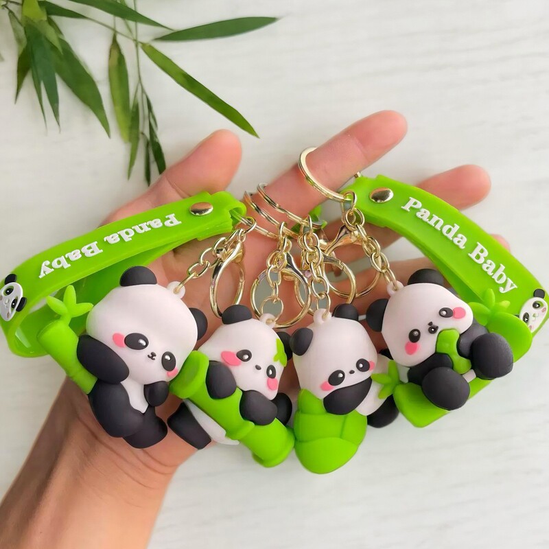 Cartoon Chengdu Panda Keychain Cute Panda Couple Souvenir Bag Pendant Holiday Gift for Claw Machine Games
