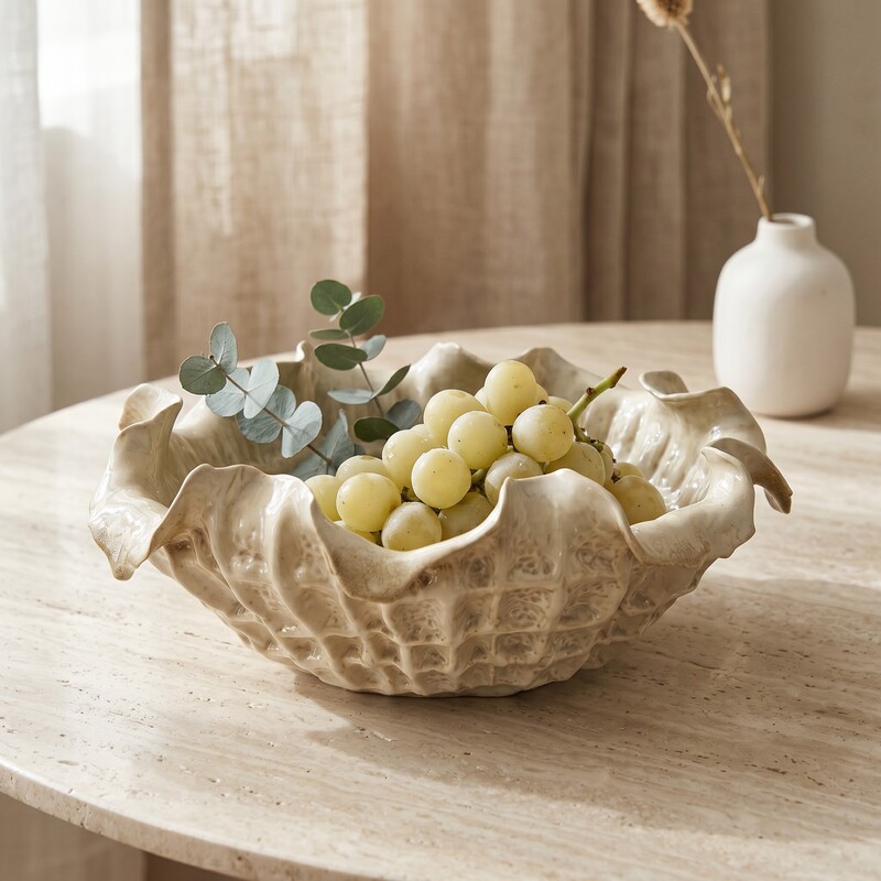 Modern Art Ceramic Fruit Plate, Creative Home Decor, Handmade Light Luxury Living Room Decoration Modern Art Ceramic Fruit Plate, Creative Home Decor, Handmade Light Luxury Living Room Decoration